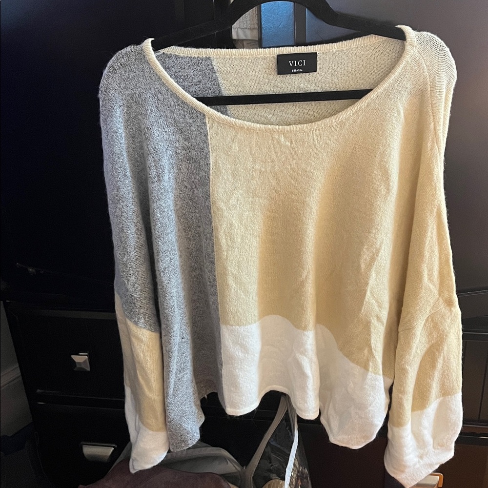 Vici Cozy Color Block Knit Top